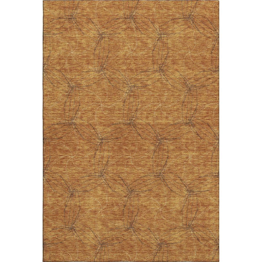 Mayfield Premium Machine Washable Abstract AMF968 Copper 3 ft. x 5 ft. Area Rug price history on PriceWatchPro