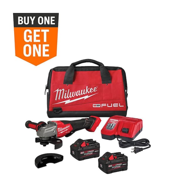 M18 FUEL 18-Volt Lithium-Ion Brushless Cordless 4-1/2 in./6 in. Braking Grinder w/Paddle Switch & Two XC 8.0 Ah Battery