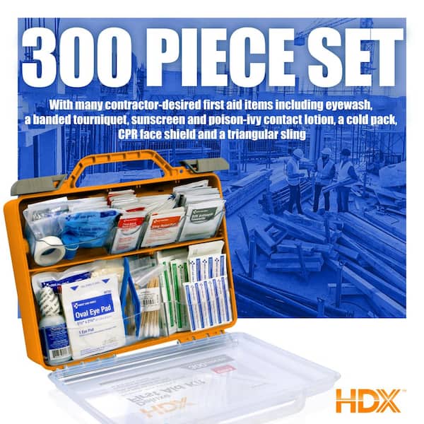 1点物⭕️お安く!◎Custom Daidai fabric◎NR2b 9.7 HDX 300-Piece Deluxe Clear Front Plastic OSHA First Aid Kit 59931