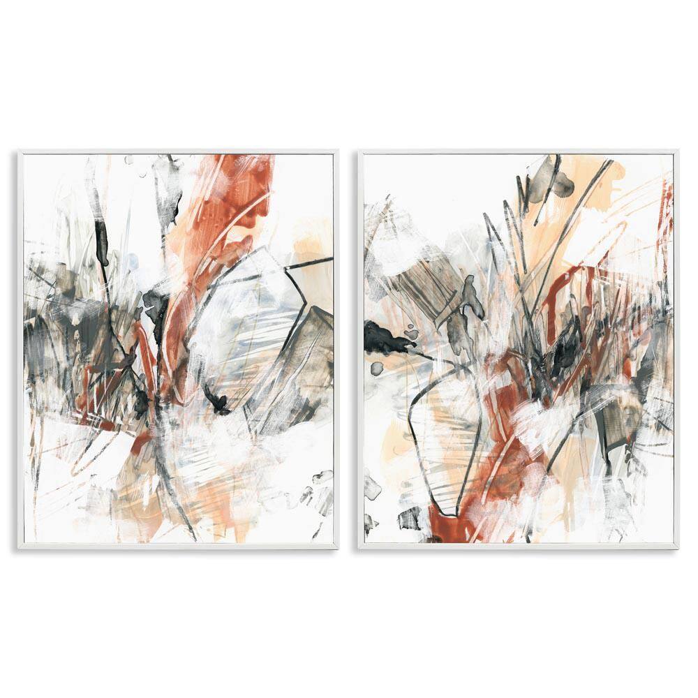 Chaotic Scribbles Abstracts by June Erica Vess 2 Pieces White Framed Abstract Giclee Art Print 20 in. x 16 in. price history on PriceWatchPro