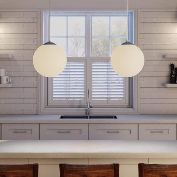 Progress Lighting 1-Light White Pendant with White Opal Glass