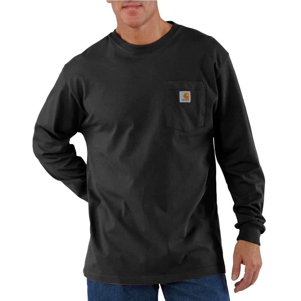 Carhartt Men's 5X-Large Black Cotton Workwear Long Sleeve T-Shirt-K126-BLK - The Home Depot