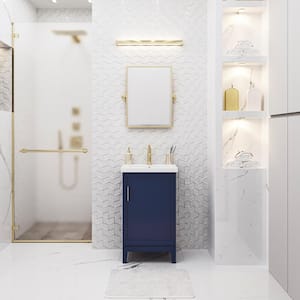 Elsa 20.5 in. W x 16 in. D Bath Vanity in Monarch Blue with Ceramics Vanity Top in White with White Basin