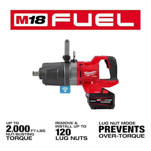 M18 FUEL 18V Lith-Ion Brushless Cordless 1 in. Impact Wrench w/ D-Handle Kit w/ Three 12.0 Ah Batteries