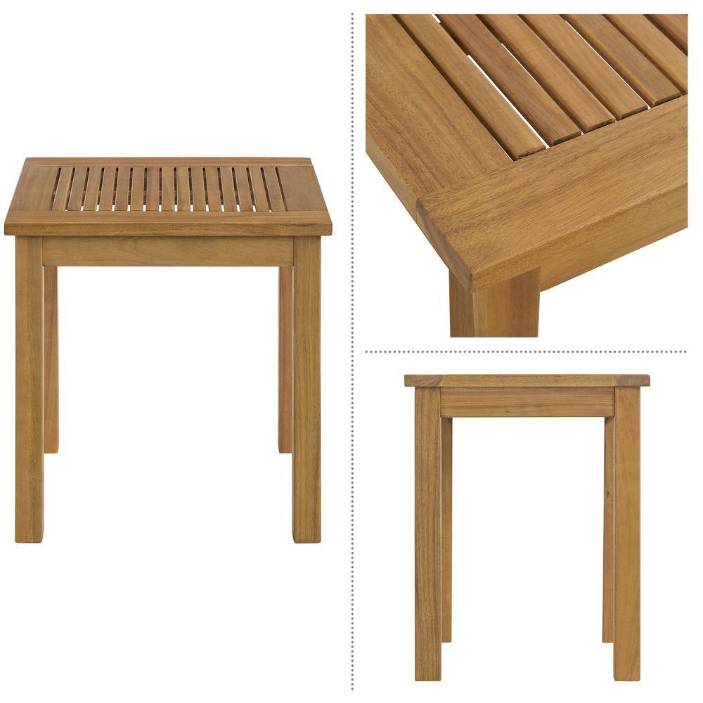 Okemo Natural Acacia Wood Outdoor End Table Set