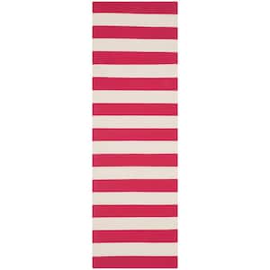 Montauk Red/Ivory 2 ft. x 12 ft. Striped Runner Rug