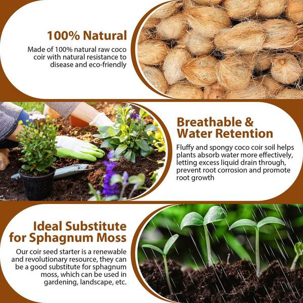 14 lb. 2.7 cu. ft. Organic Coco Coir Brick Soil Amendment for Root