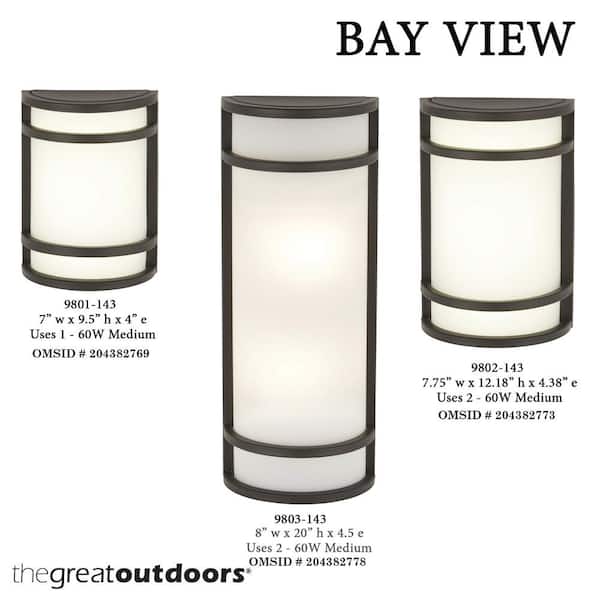 Bay View 1-Light Oil-Rubbed Bronze Outdoor Wall Lantern Sconce