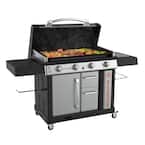 36 in. 4-Burner Propane Griddle in Stainless Steel with Hood