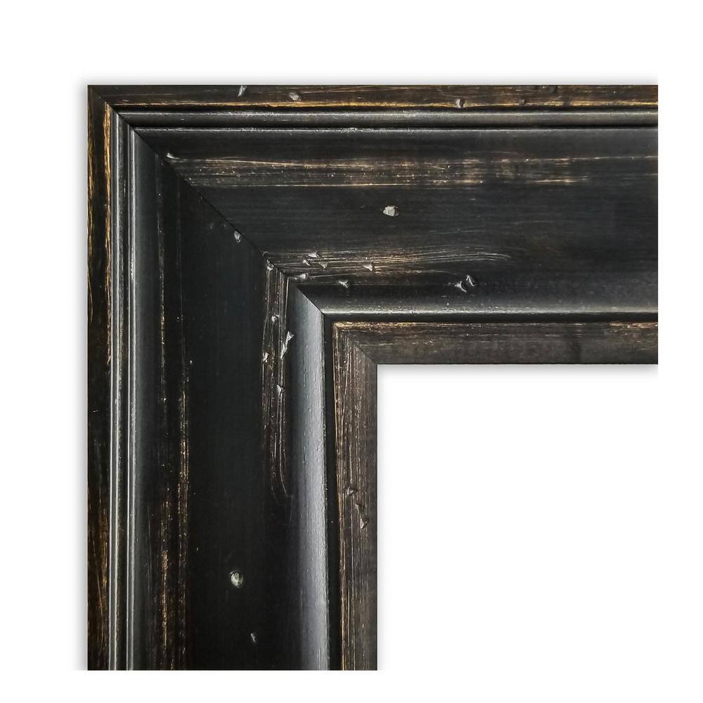 Rustic Pine Black Framed Cork Bulletin Board 41 x 29 Inch