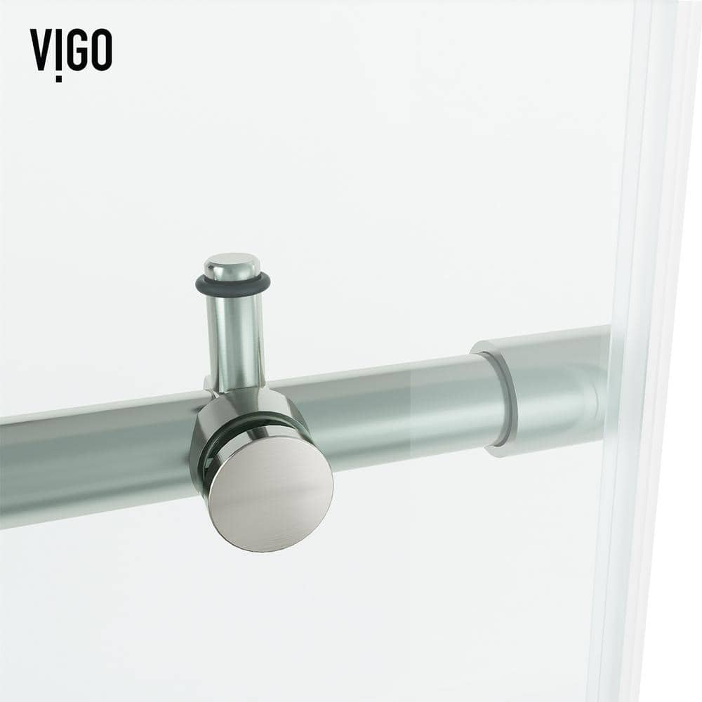 Elan Hart Frameless Sliding Shower Door with Clear Tempered Glass