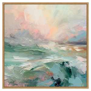 Pink Morning V by Irena Orlov 30 in. W x 30 in. H Canvas Wall Art Print Framed in Brown