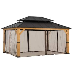 Replacement Mosquito Netting, Waterproof 4-Panels Screen Walls for 12 ft. x 16 ft. Gazebo, Patio and Backyard Protection