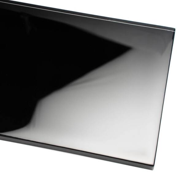 Apollo Tile (Sample) Colorway Black 4-in x 4-in Glossy Glass Penny Round Mosaic Floor and Wall Tile