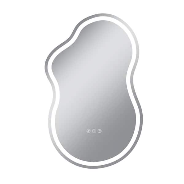 20 in. W x 32 in. H Irregular Frameless Anti-Fog LED Light Wall Bathroom Vanity Mirror in Bright White