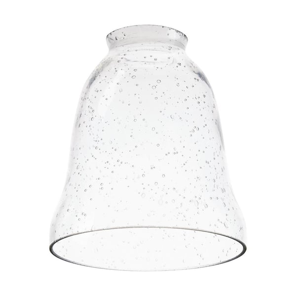 5.43 in. Clear Seeded Glass Bell Pendant Shade With 2.25 in. Lip Fitter