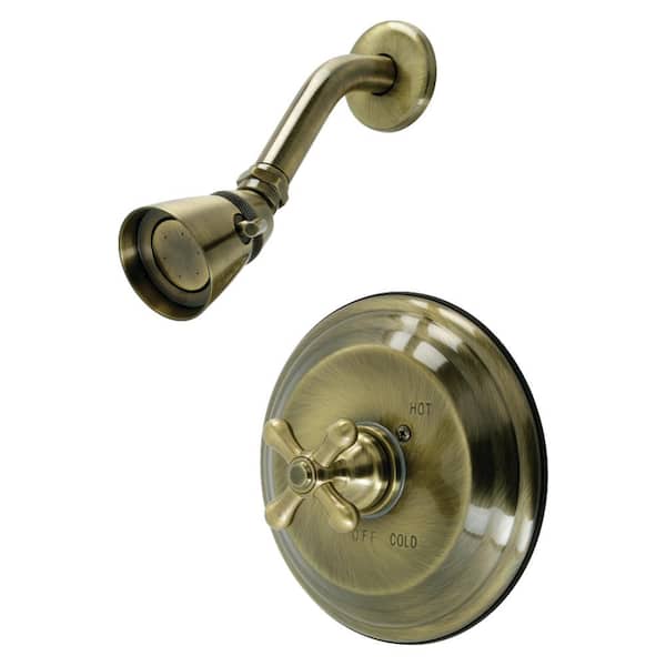 Kingston Brass Restoration Single Handle 1-Spray Shower Faucet 1.8 GPM with Corrosion Resistant in Antique Brass