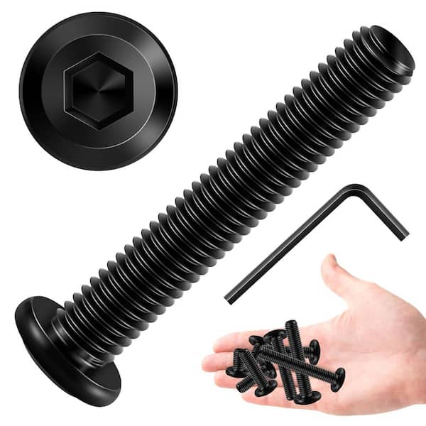 M8 x 50 mm Black Oxide Stainless Steel Hex Button Head Socket Cap Screws (20-Pack)
