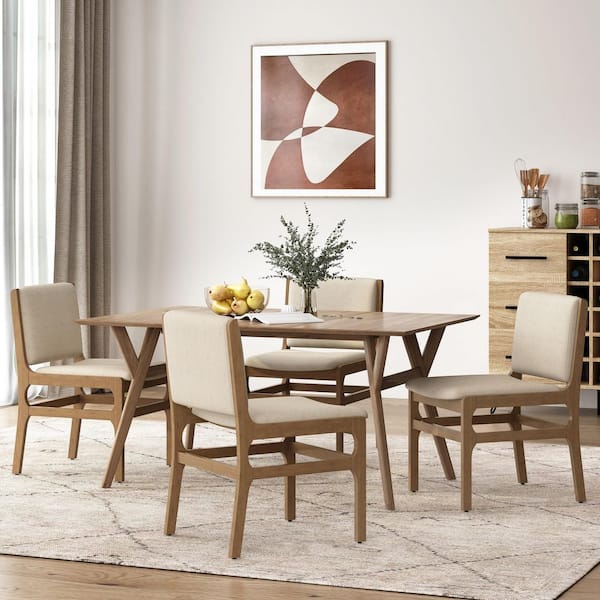 CHRISTOPHER KNIGHT HOME Juan Modern Wheat Fabric Upholstered and