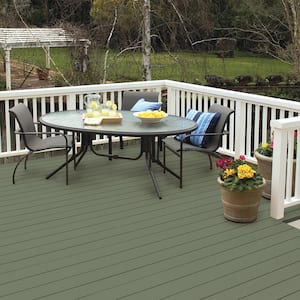 8 oz. #SC-126 Woodland Green Solid Color Waterproofing Exterior Wood Stain and Sealer Sample