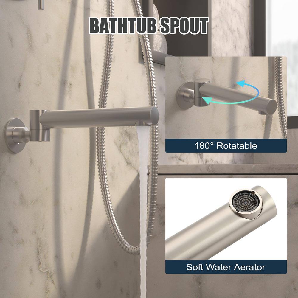 Brushed Nickel Dual Function Rain Shower System with Handheld