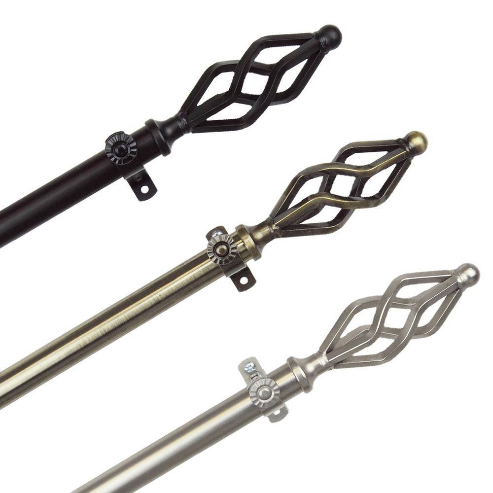28 in. to 48 in. Adjustable 13/16 in. Cassandra Single Curtain Rod in Satin