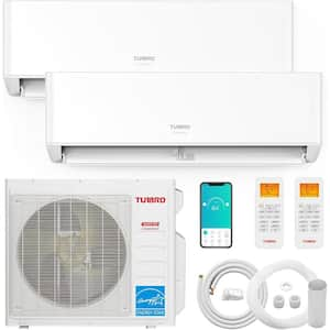 27,000 BTU Dual Zones Mini Split AC/Heating System, Ductless Inverter, 22 SEER2, WiFi, Greenland 12K+18K, 230V, 2.25-Ton