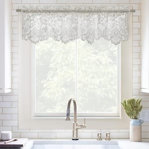 Limoges Rod Pocket Valance Flat in. White 55 x 15 Sheer- in.cludes One Valance