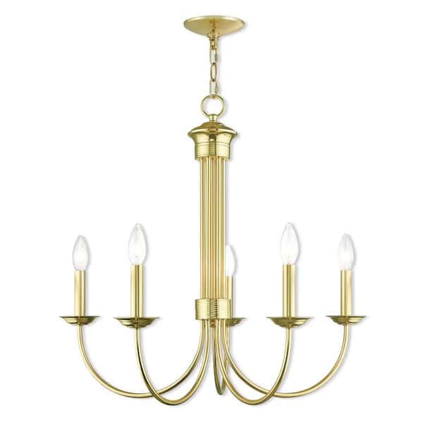 Livex Lighting Estate 5 Light Polished Brass Chandelier