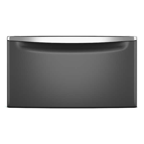 27 in. Laundry Pedestal in Volcano Black with Storage Drawer