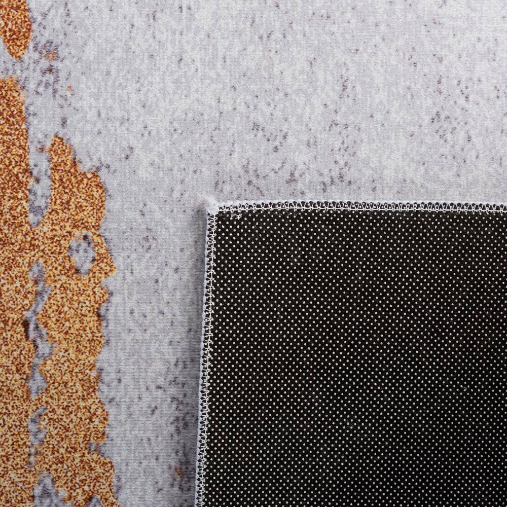 Tacoma 6' x 6' Gray and Rust Abstract Washable Area Rug