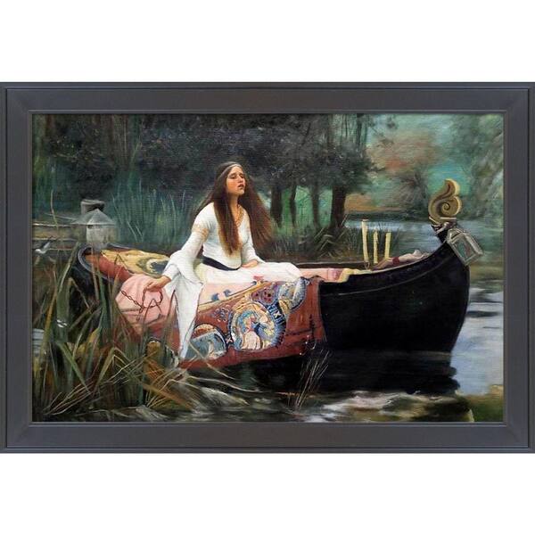 LA PASTICHE The Lady of Shalott by John William Waterhouse Gallery Black Framed People Oil Painting Art Print 28 in. x 40 in.