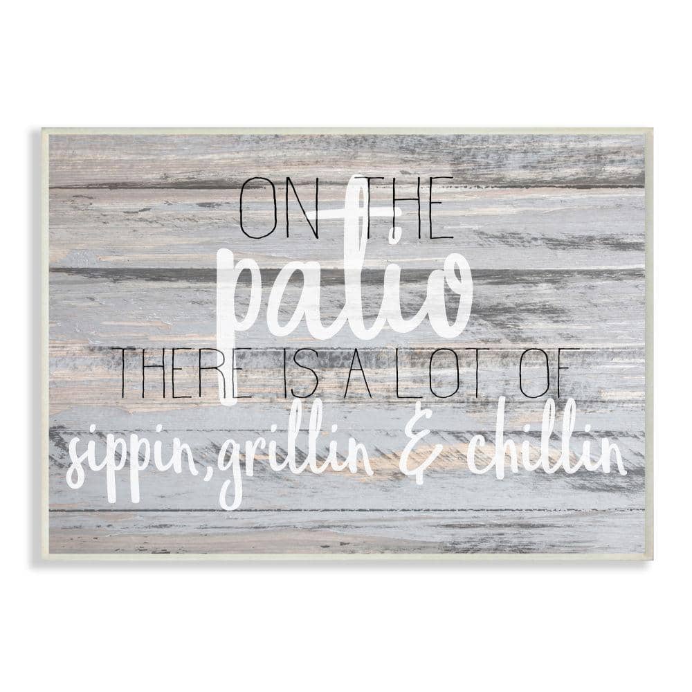 Stupell Industries 10 in. x 15 in. ""Patio Country Home Wood Textured Word"" by Kimberly Allen Wood Wall Art, Multi-Colored -  sca205wd10x15