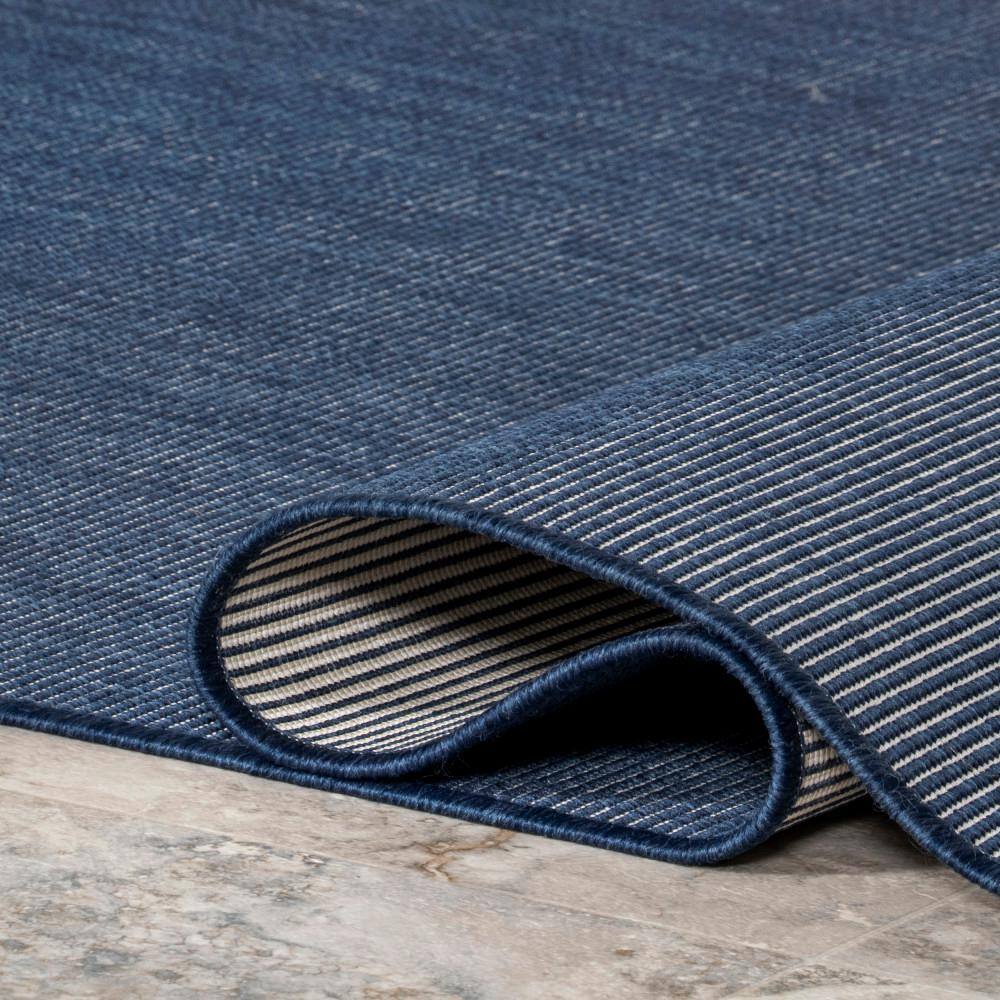 Navy Synthetic 5' x 8' Reversible Indoor/Outdoor Area Rug