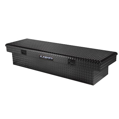 70 in Gloss Black Aluminum Full Size Crossbed Truck Tool Box with mounting hardware and keys included