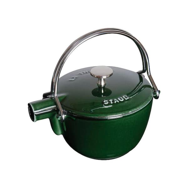 Cast Iron 1 qt. 4 Cups Round Cast Iron Tea Kettle - Basil