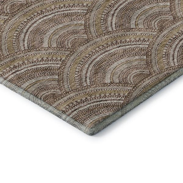 Mayfield Premium Machine Washable Abstract AMF984 Brown 9 ft. x 12 ft. Area Rug