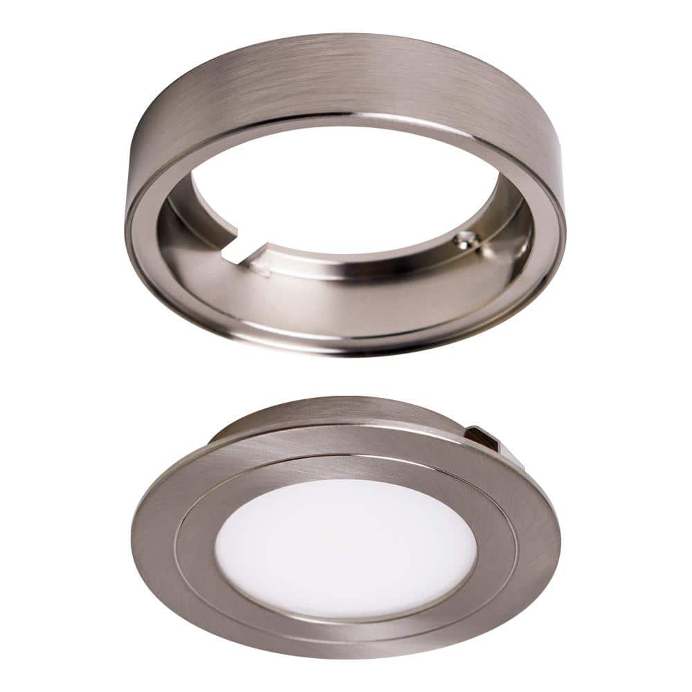 Brushed Steel Dimmable LED Puck Light with PureVue Technology