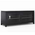City 48 in. Black Composite TV Stand Fits TVs Up to 52 in. with Storage Doors