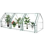 Gardenised Green Outdoor Waterproof Portable Plant Greenhouse with 2 Clear Zippered Windows Large