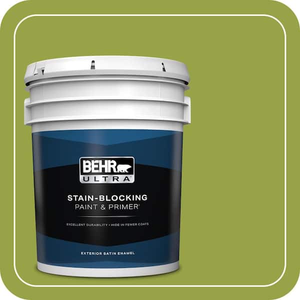 BEHR ULTRA 5 gal. #P360-6 Fresh Apple Satin Enamel Exterior Paint & Primer