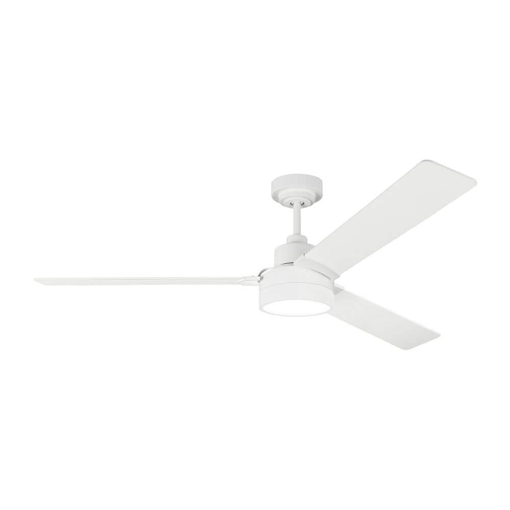 Jovie 58 in. Modern Indoor/Outdoor Matte White Ceiling Fan with White Blades and Wall Control, Manual Reversible Motor price history on PriceWatchPro