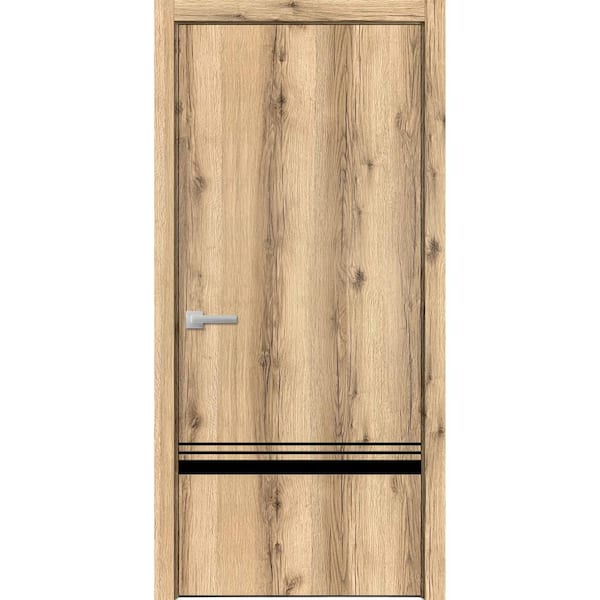 0012 30 in. x 84 in. Left-Hand/Inswing Solid Oak Single Prehung Interior Door with Hardware