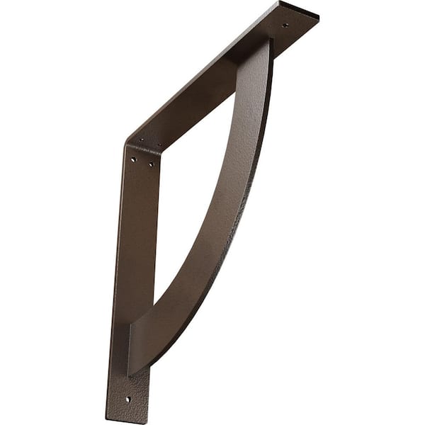 Ekena Millwork 2 in. x 14 in. x 14 in. Steel Hammered Brown Bulwark Bracket