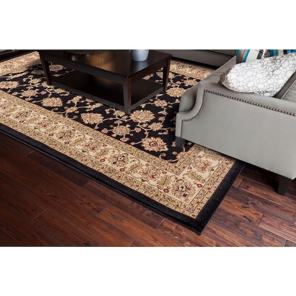 Jewel Collection Antep Black Rectangle Indoor 9 ft. 3 in. x 12 ft. 6 in. Area Rug