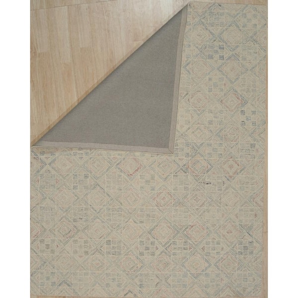 Multi-Colored 7 ft. 6 in. x 9 ft. 6 in. Hand Tufted Wool Transitional Modern Tufted Area Rug