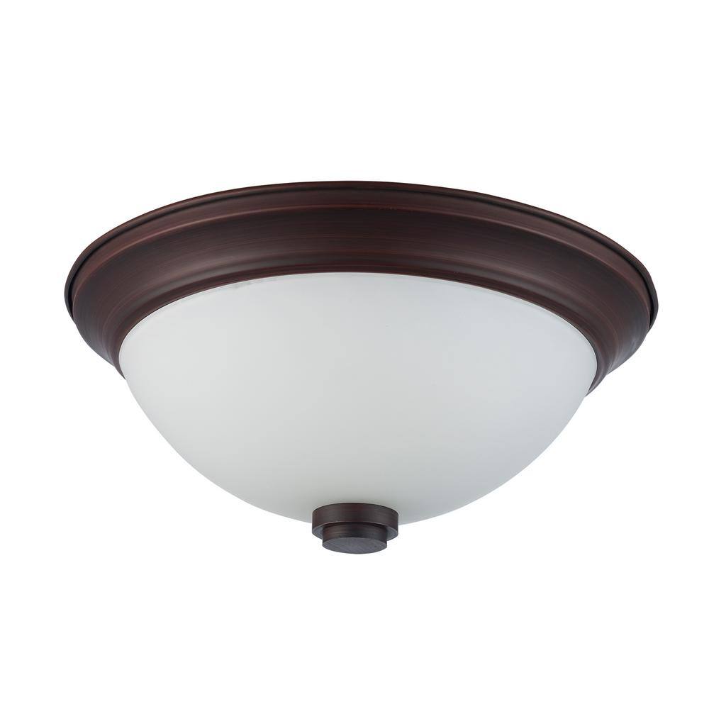 Mod Pod Rubbed Oil Bronze Glass Flushmount Light