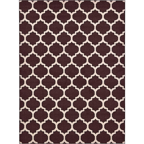 Unique Loom Trellis Philadelphia Dark Brown/Beige 8' 0 x 11' 0 Area Rug