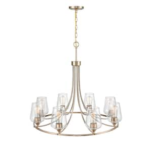 Ashford 8-Light 32 in. Modern Gold Hardwired Chandelier (1-Pack)