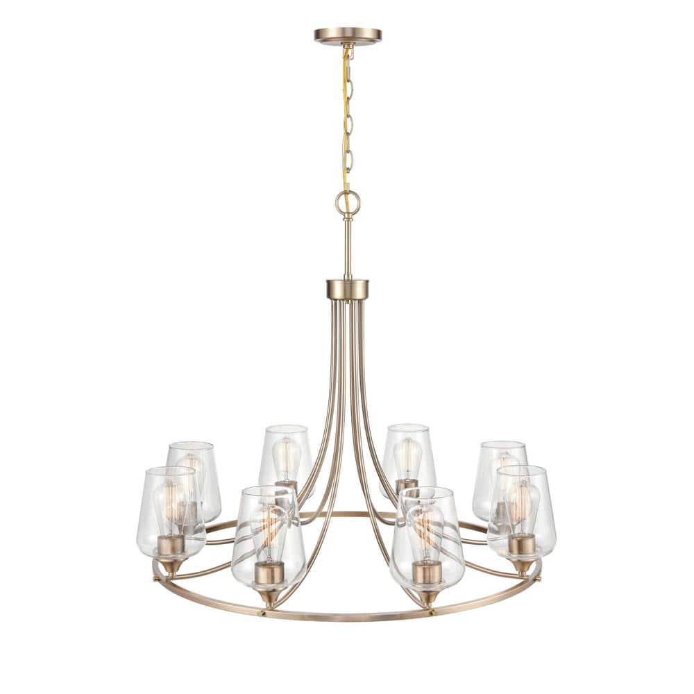 Ashford Modern Gold 8-Light Wagon Wheel Chandelier